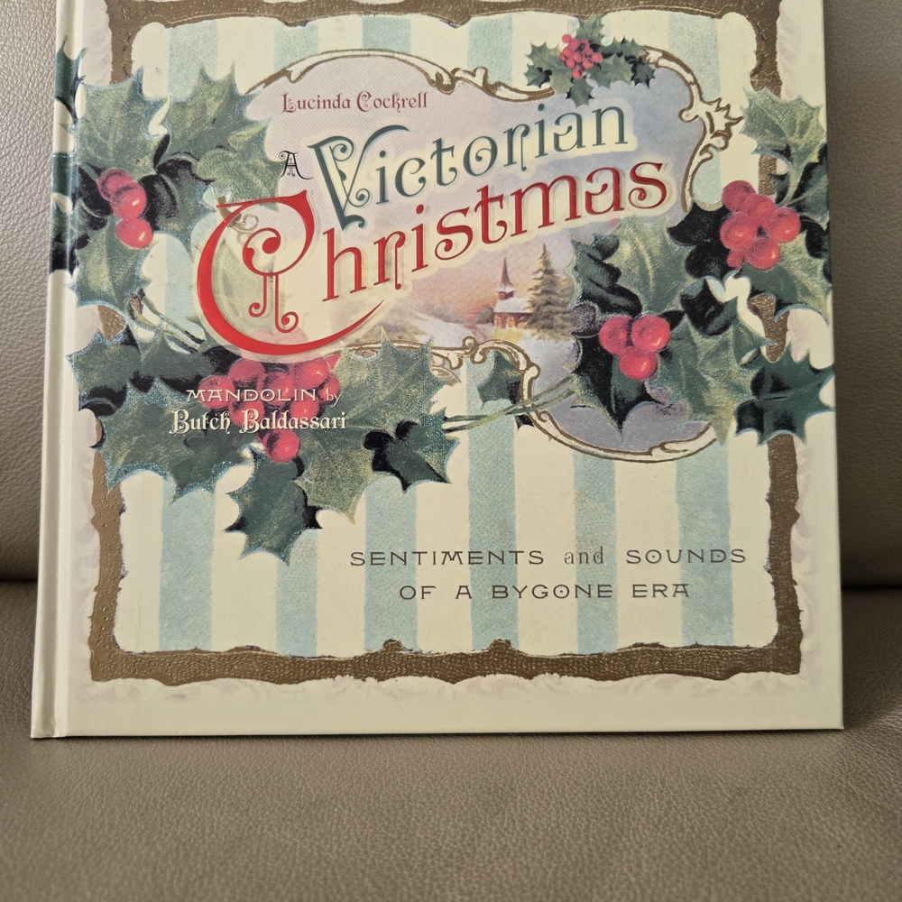 Victorian Christmas Holiday Decor Book with Holly Accents